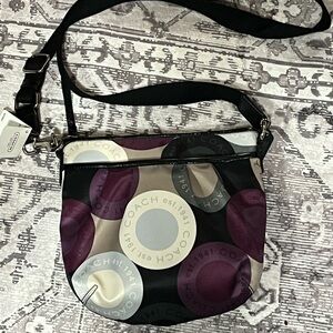 Coach Black and Burgundy Crossbody Bag